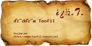 Ádám Teofil névjegykártya